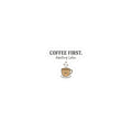 Coffee First Sticker — 'Coffee First. Adulting Later.' Kiss-Cut Laptop & Water Bottle Sticker