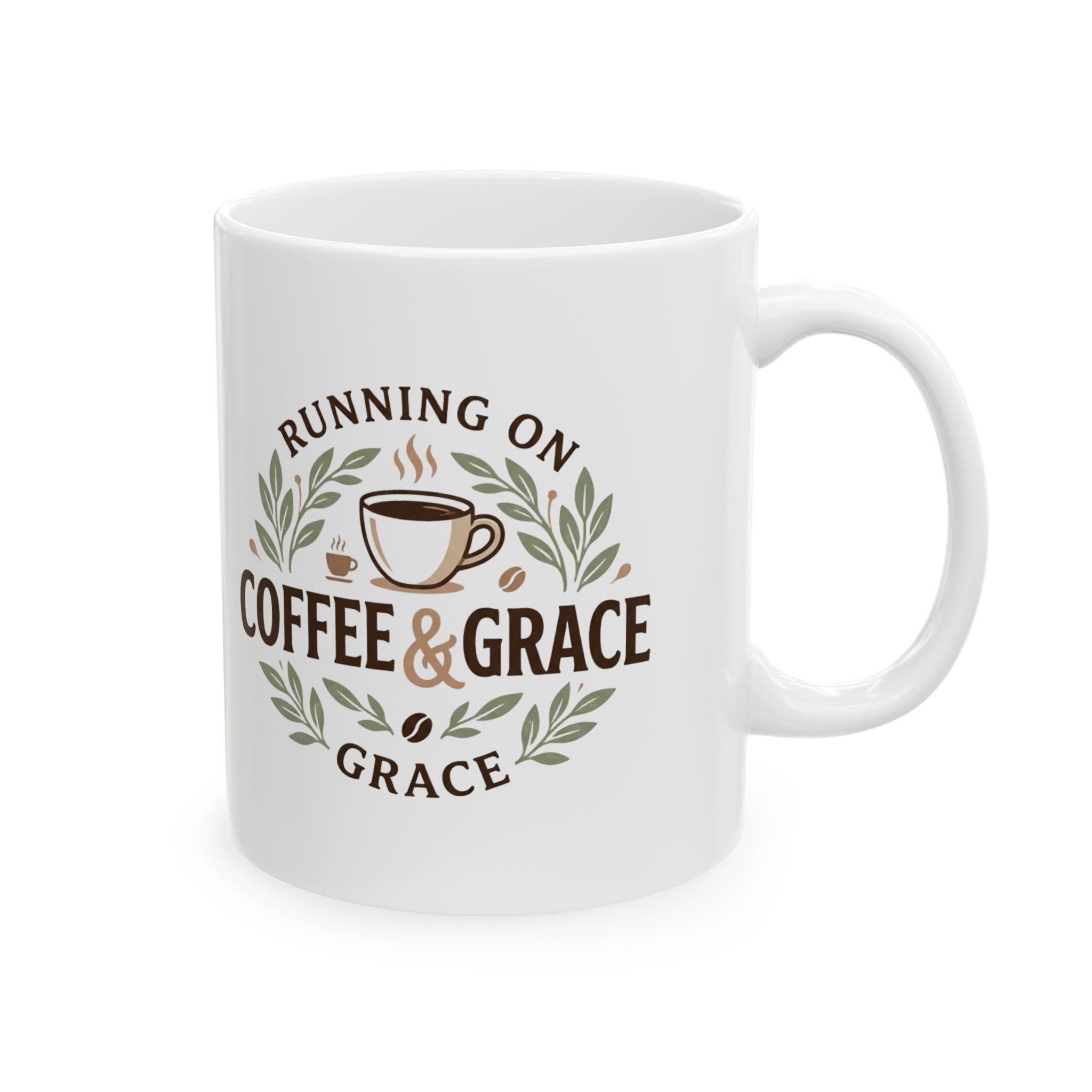 Coffee Mug - "Running on Coffee and Chaos" Ceramic Tea Cup, Funny Gift for Coffee Lovers