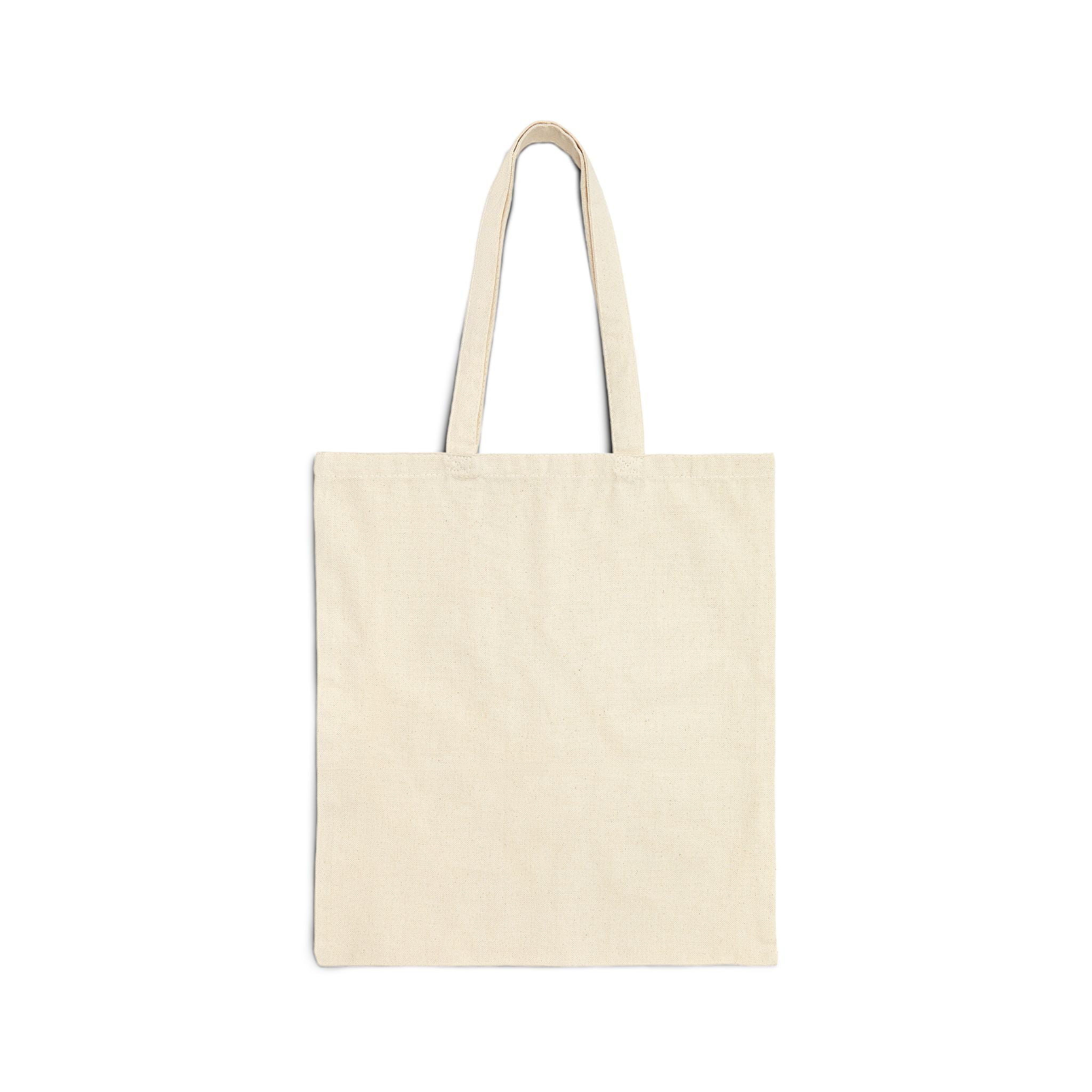 Tote Bag — "Working Online By Telepathic Means And School" Cute Cat Remote Work Canvas Tote