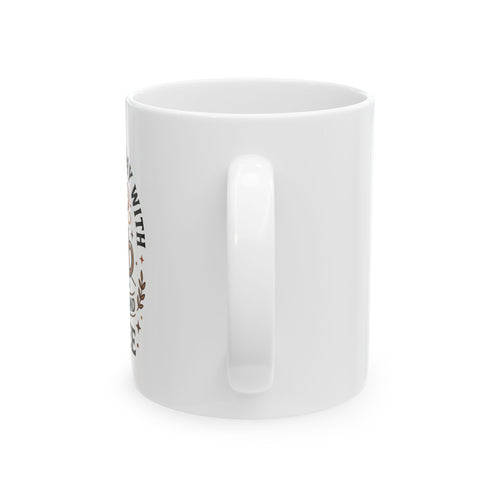 Christian Ceramic Mug - "Starting Each Day With Jesus" Faith Coffee Cup (11oz, 15oz)