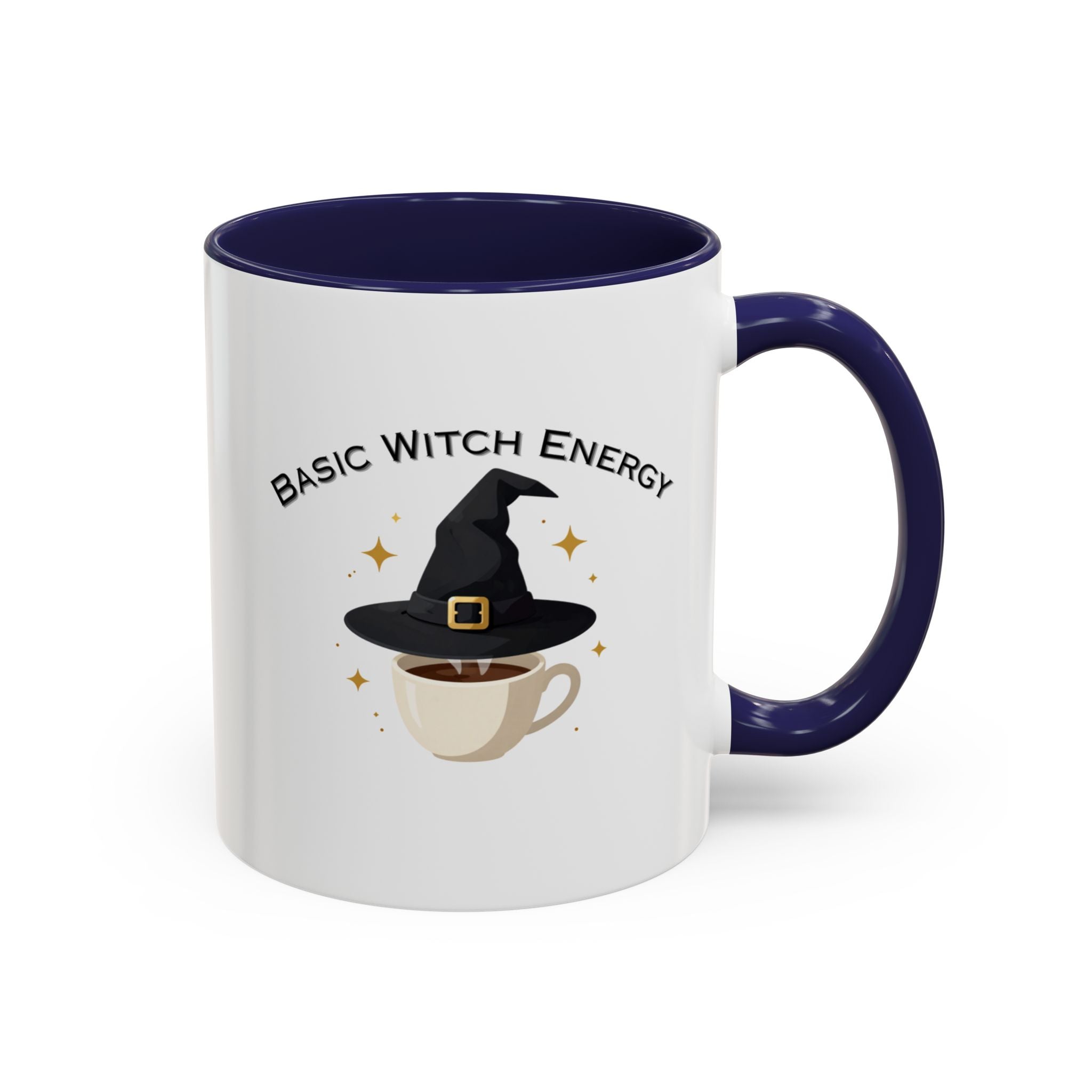 Basic Witch Energy Coffee Mug – Cute Halloween Witch Hat Tea Cup Accent Mug (11/15oz)