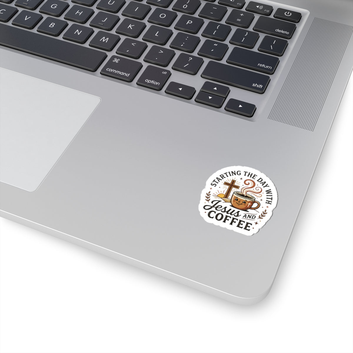 Starting the Day with Jesus and Coffee Kiss-Cut Sticker