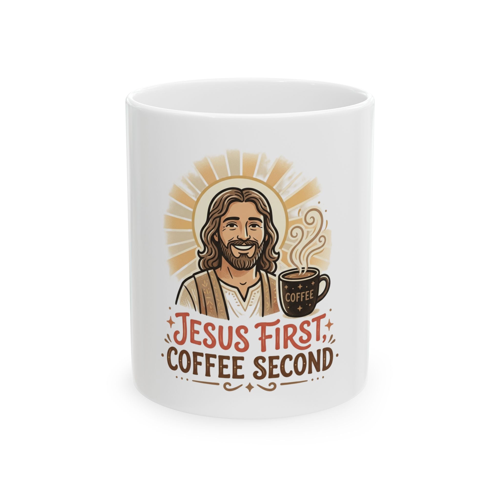 Jesus First Coffee Second Ceramic Mug – Christian Coffee Mug (11oz & 15oz)