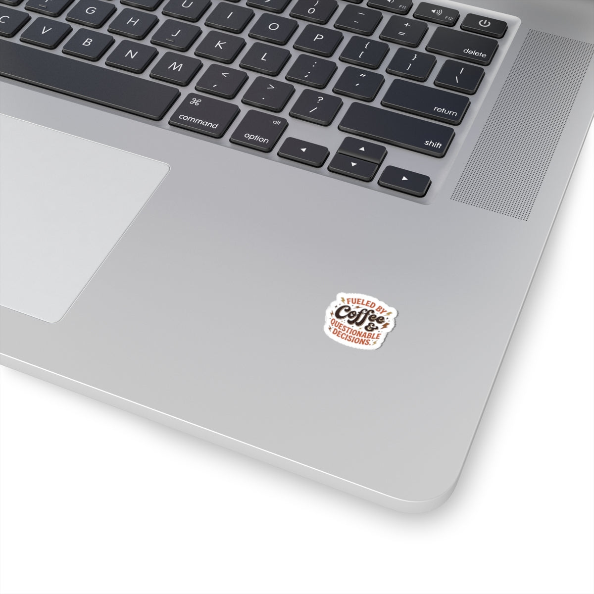 Kiss-Cut Sticker — “Fueled by Coffee & Questionable Decisions” Retro Coffee Decal