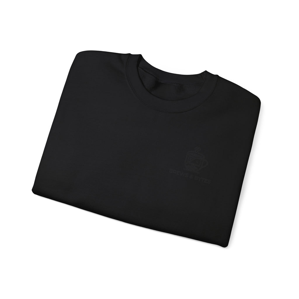 Coffee & Cats Crewneck Sweatshirt — Brew & Purr Minimal Chest Logo