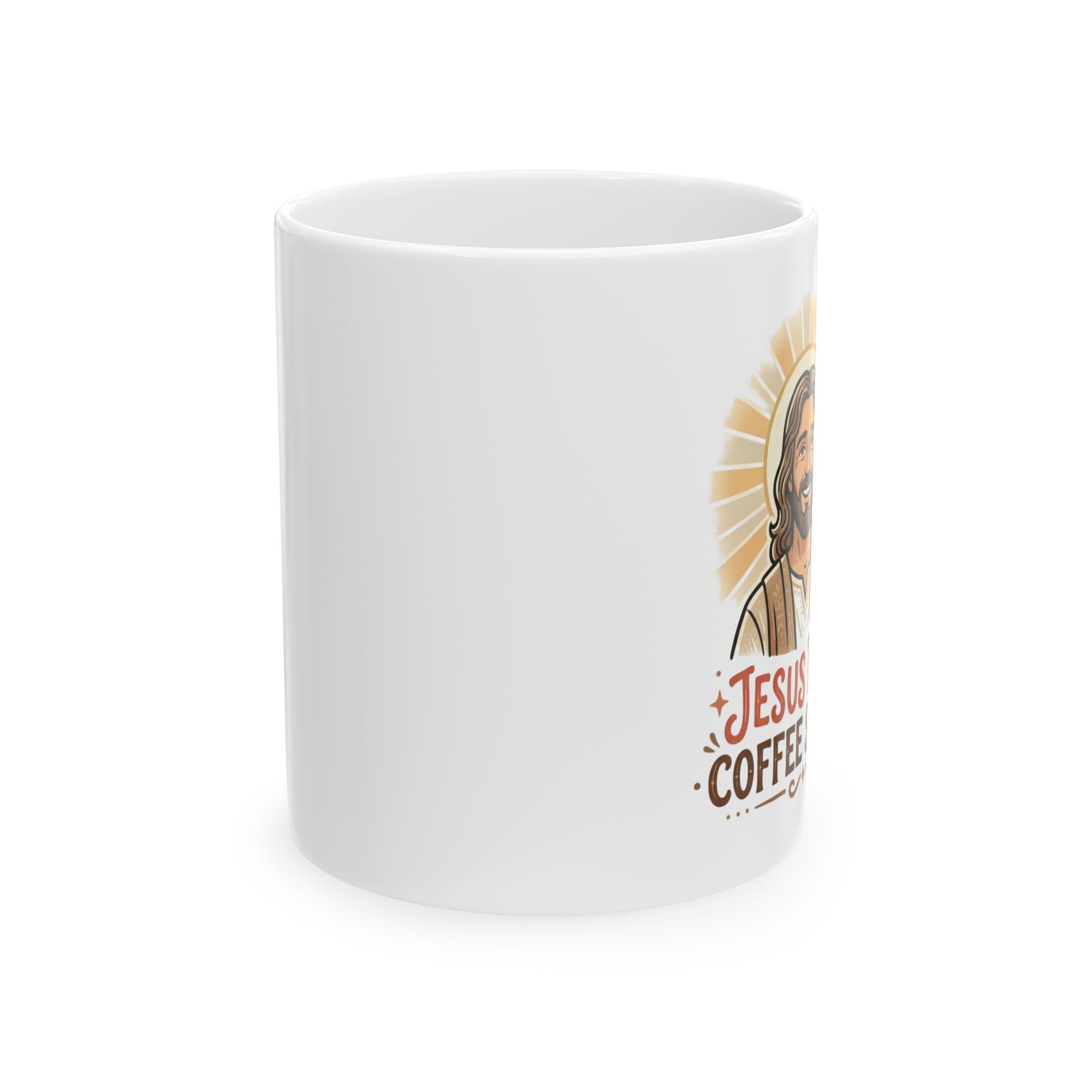 Jesus Loves Coffee Ceramic Mug — Faith-Based Christian Coffee Mug (11oz, 15oz)