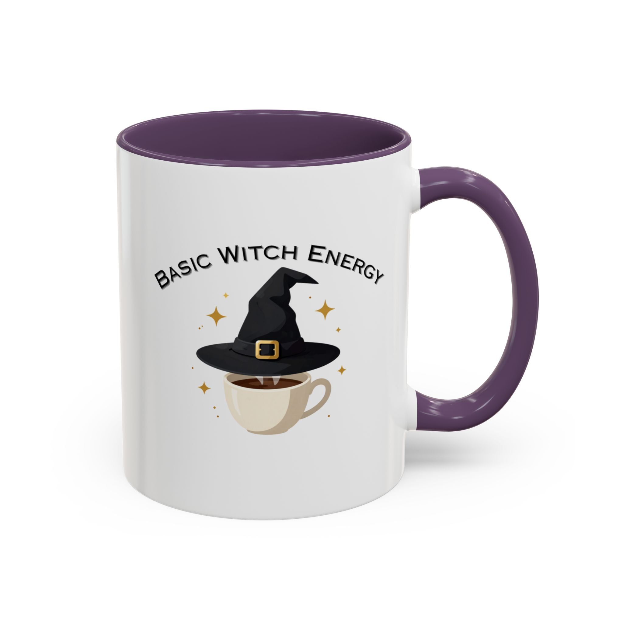 Basic Witch Energy Coffee Mug – Cute Halloween Witch Hat Tea Cup Accent Mug (11/15oz)