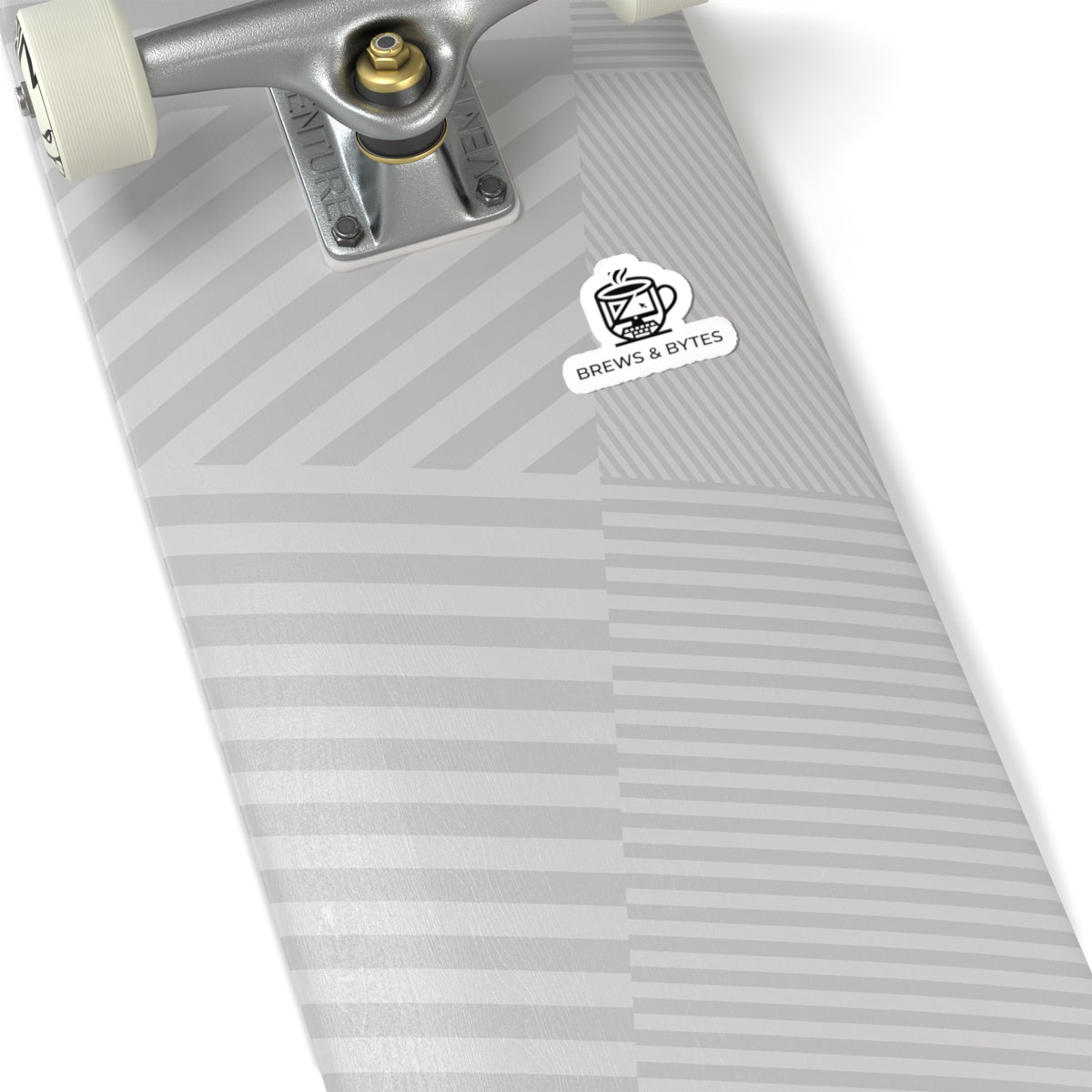 Brews & Bytes Kiss-Cut Sticker — Coffee & Coding Laptop Decal