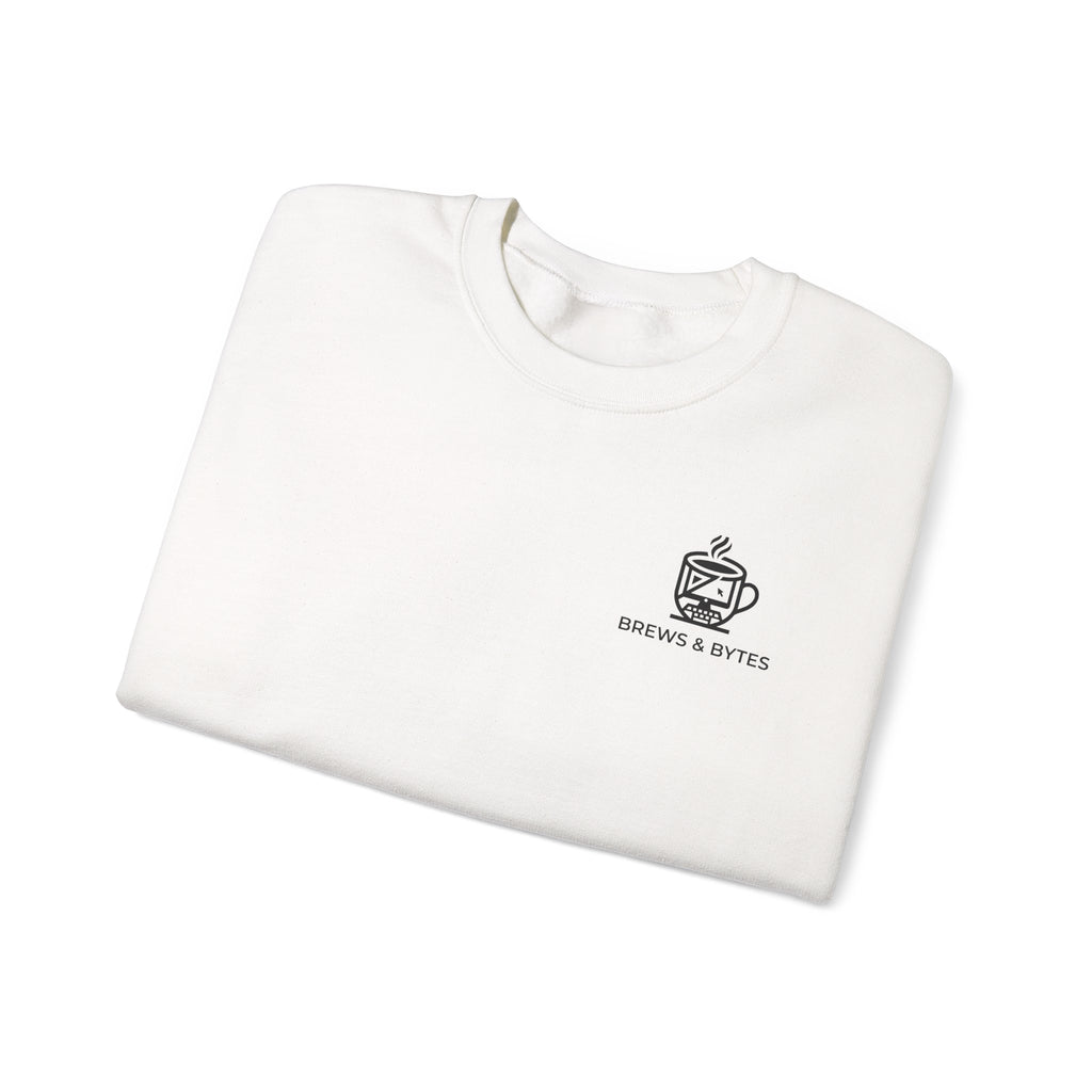 Coffee & Cats Crewneck Sweatshirt — Brew & Purr Minimal Chest Logo