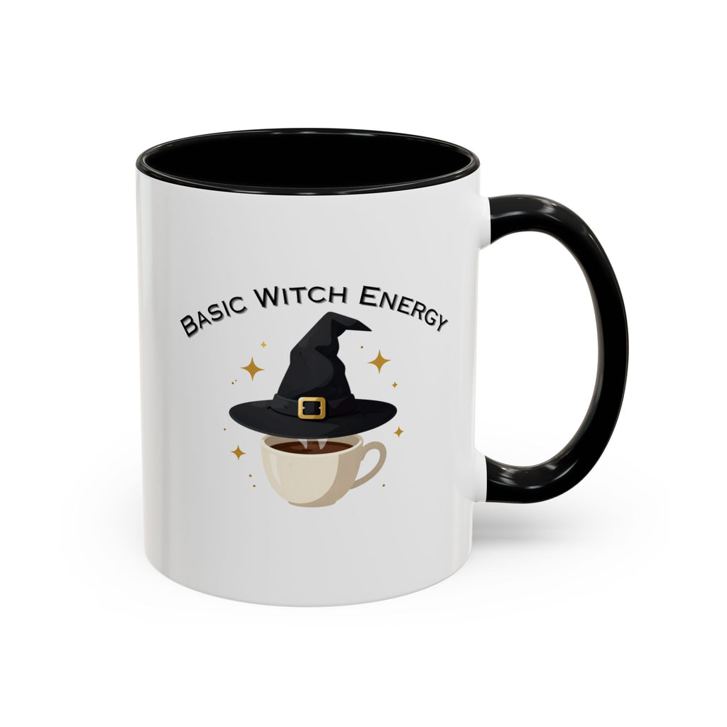 Basic Witch Energy Coffee Mug – Cute Halloween Witch Hat Tea Cup Accent Mug (11/15oz)